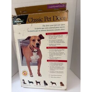 PetSafe Classic Pet Door Large Aluminum Frame 10x15 Flap Up‎ to 100 lbs Satin